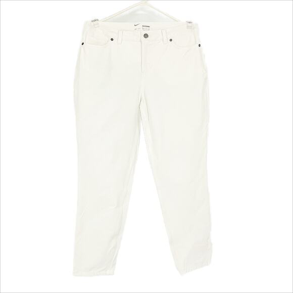 Nike Women's Dri-Fit Slim Fit Ankle Pants in White Size 12 - Picture 1 of 5